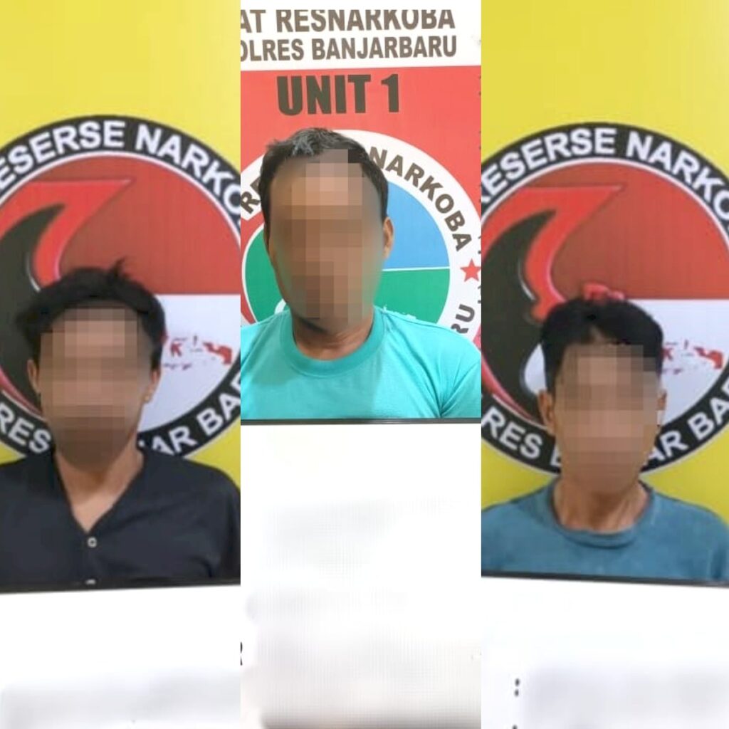 Asyik Pesta Sabu, Tiga Sekawan Diciduk Sat Resnarkoba Polres Banjarbaru