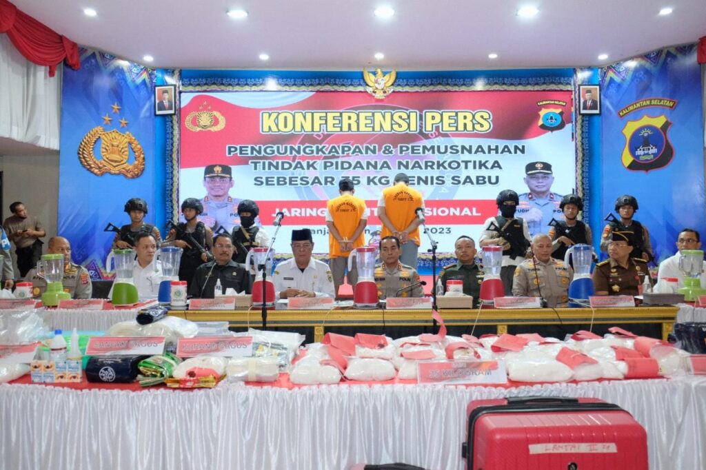 Polda Kalsel Gagalkan Peredaran Sabu 35 Kg Jaringan Internasional
