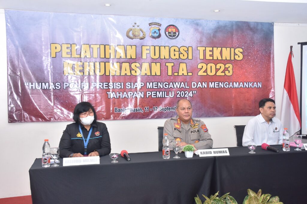 Kawal Tahapan Pemilu 2024, Polda Kalsel Gelar Pelatihan Teknis Fungsi Kehumasan