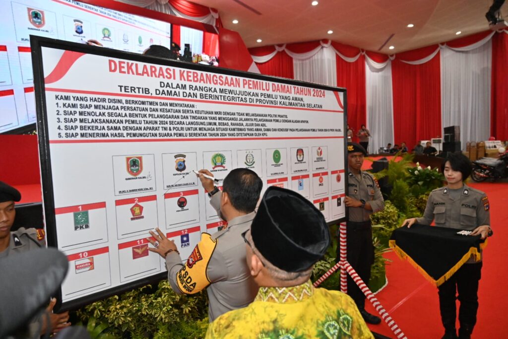 Polda Kalsel Gelar Deklarasi Kebangsaan Pemilu Damai 2024 di Banjarbaru