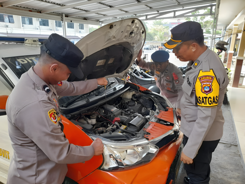 Polres Banjarbaru Gelar Pemeriksaan Ranmor Dalam Rangka Operasi Mantap Brata