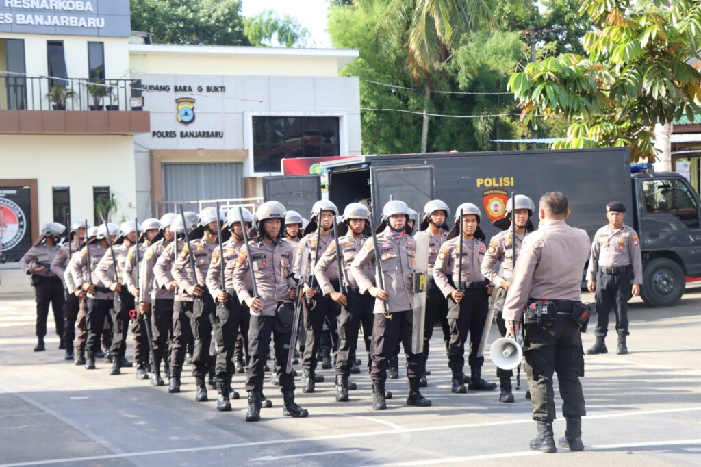 Jelang Pesta Demokrasi, Polres Banjarbaru Intensif Gelar Latihan Dalmas