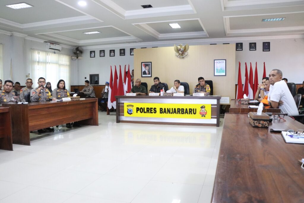 Jelang Idul Fitri, Polres Banjarbaru Gelar Rapat Koordinasi Lintas Sektoral Untuk Kesiapan Pengamanan